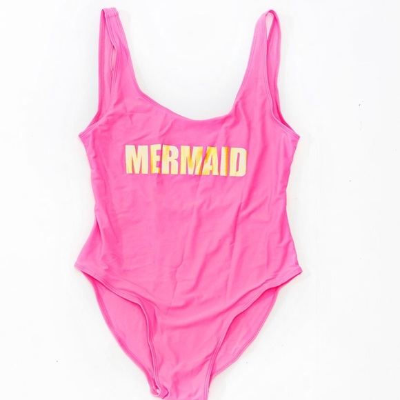 KUL COUTURE Other - SUMMER SALE - Pink Swimsuit “Mermaid” Gold Glitter